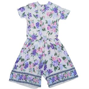 Vintage Ellen Ashley Romper Floral Rayon Women's Small